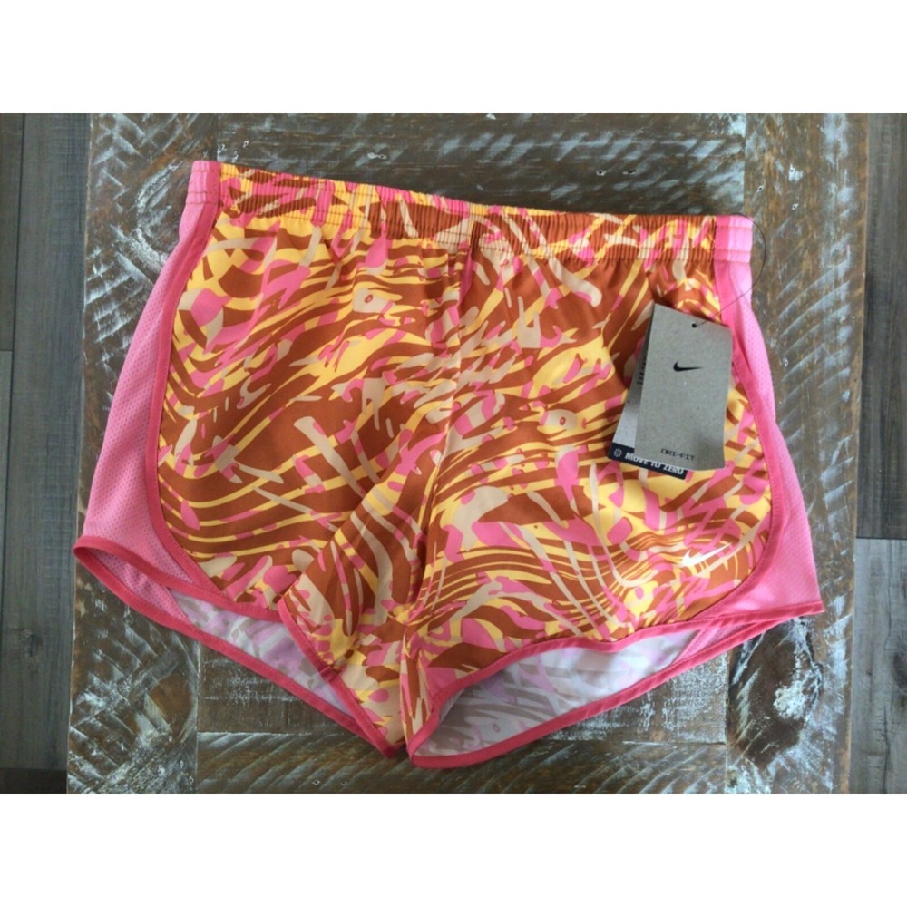 Nike Dri-FIT Tempo Shorts Girls Youth Pink Orange New Size L Large DX4983-815